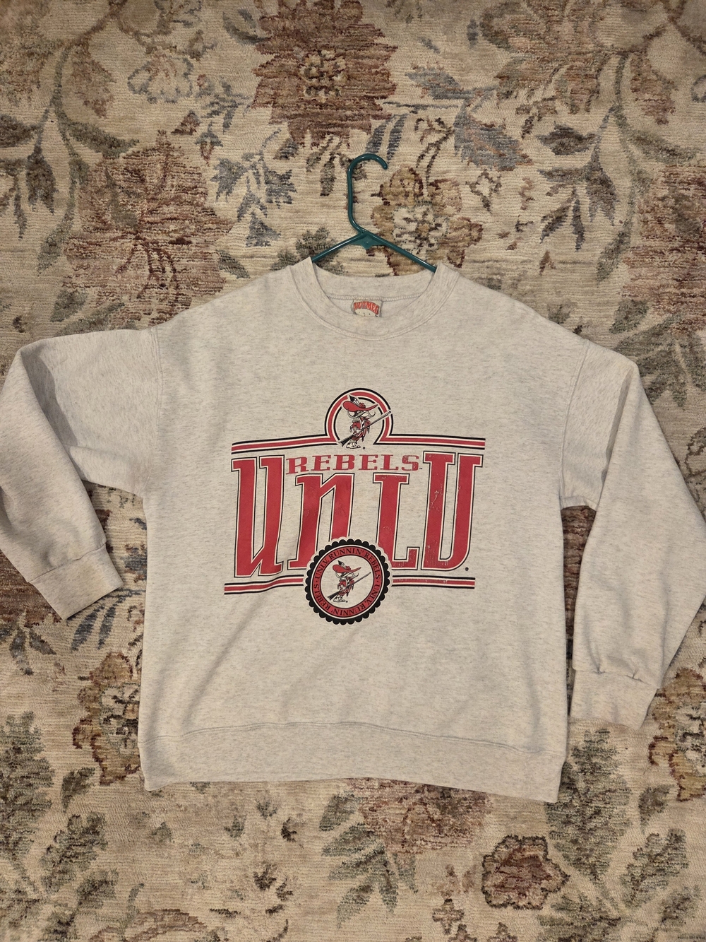 UNLV Vintage Runnin RebelGrey Crewneck Sweatshirt